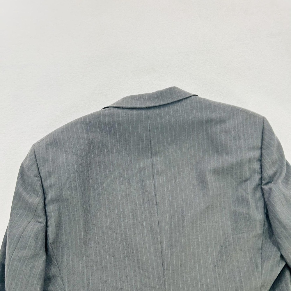 Hart Schaffner Marx Suit Jacket Mens 44R Gray Pinstripe Classic Fit Two Button - Picture 13 of 16